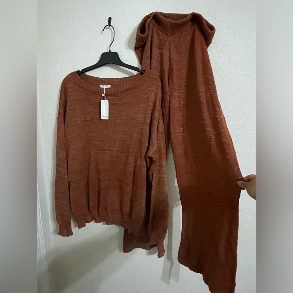 Rust Knit Sweater lounge set